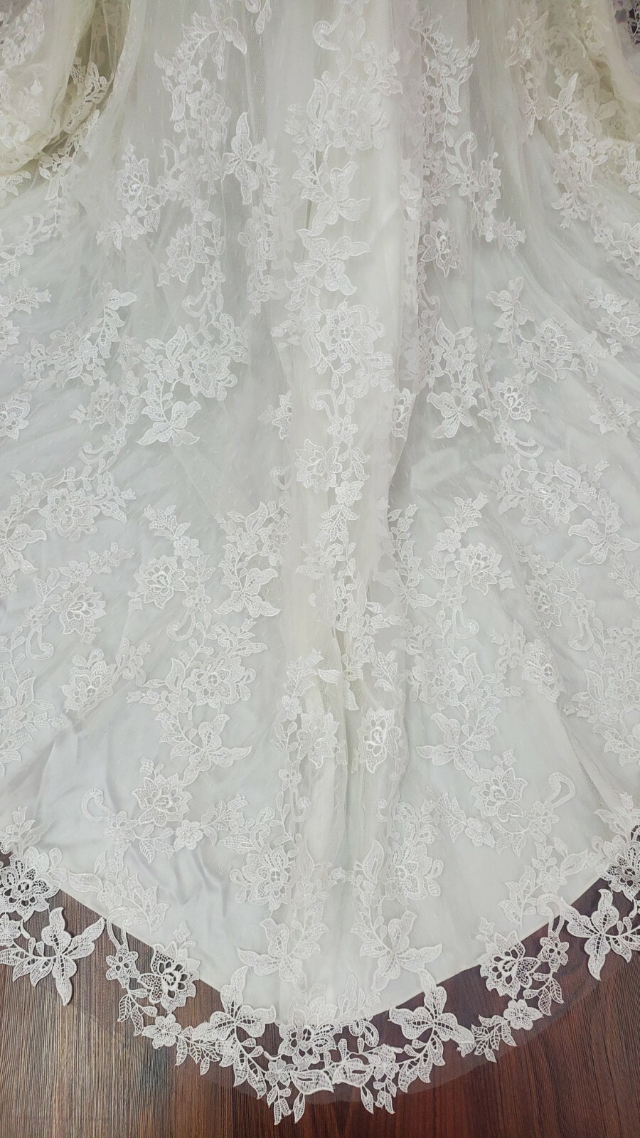 Mary’s Bridal Wedding Dress C7997 Mermaid Fit Flare Queen Anne Off Shoulder Lace