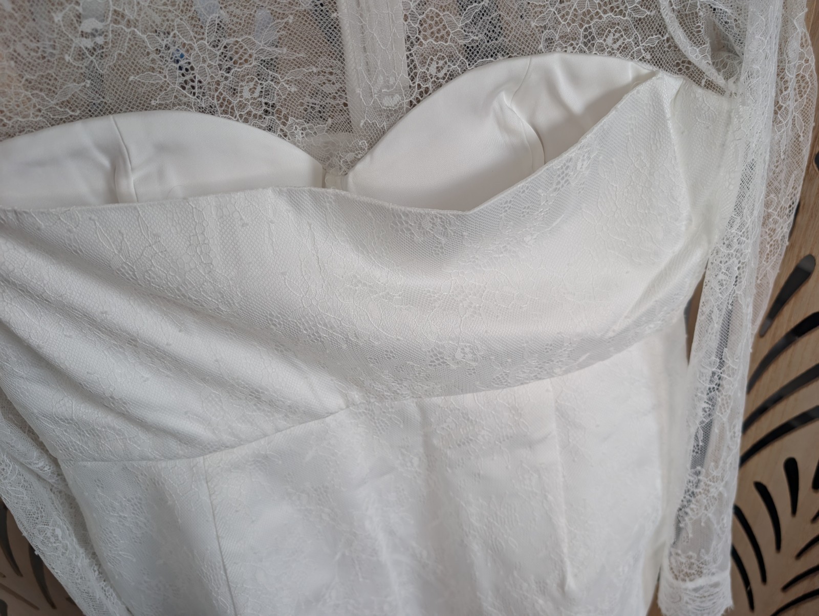 NWT Wedding Six Stories Lace Sleeve Midi Dress White Size 12