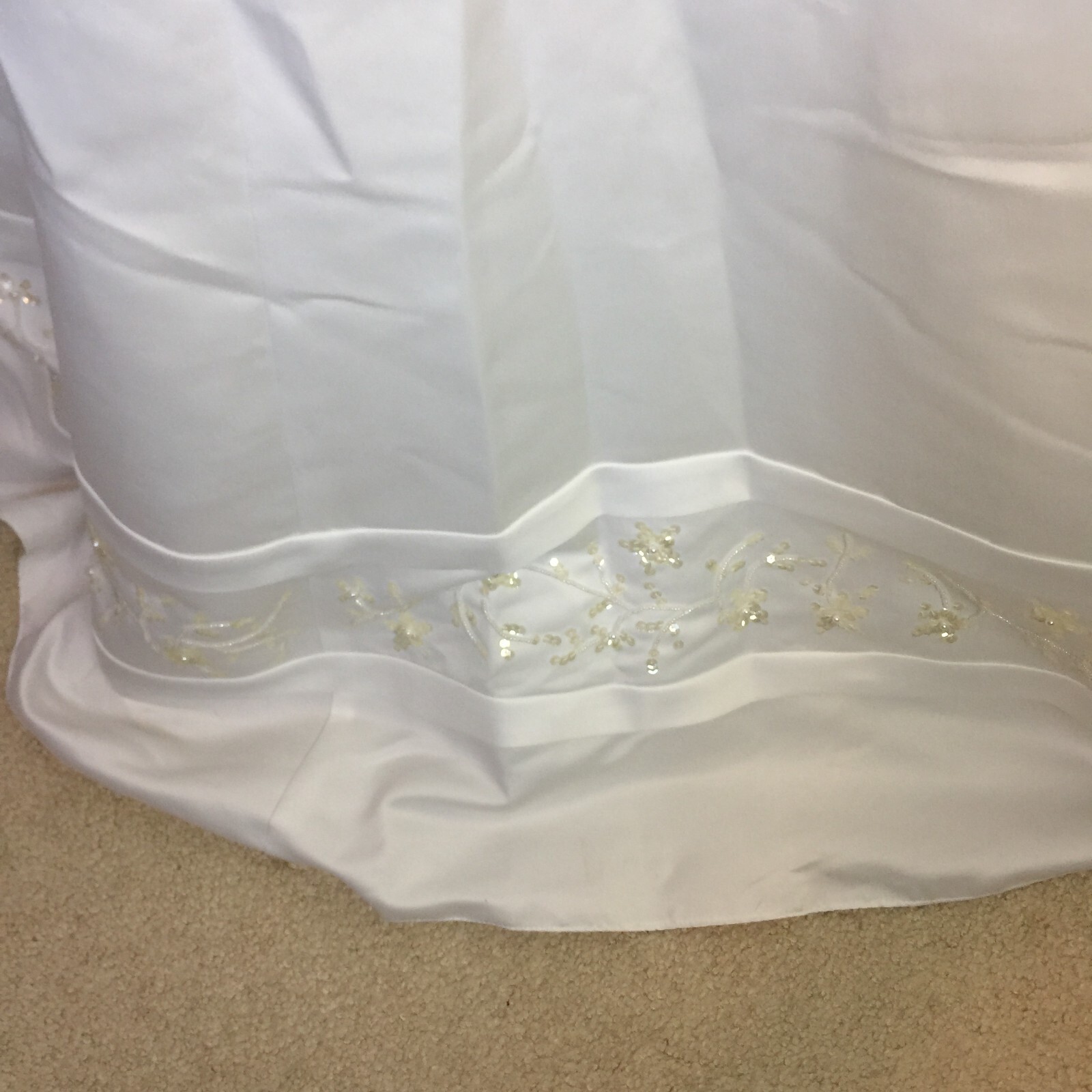 Oleg Cassini Wedding Dress Size 10 Womans White Beaded Sleeveless Ballgown Tulle