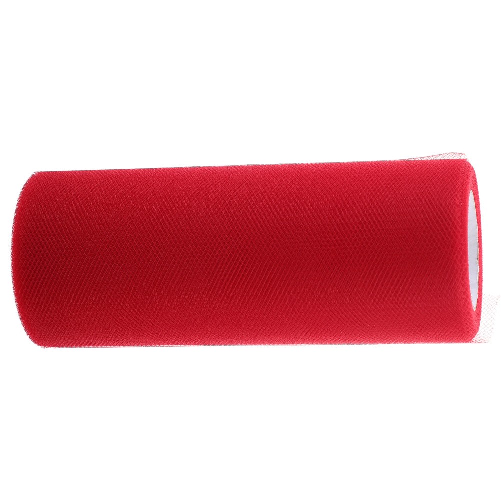 Polyester Red Tulle Roll 22M for Wedding and Event Room Decoration