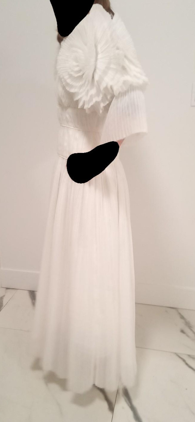 Aje White Gown Wedding Dress S Midi Maxi Women Ruffled Flower Sleeves