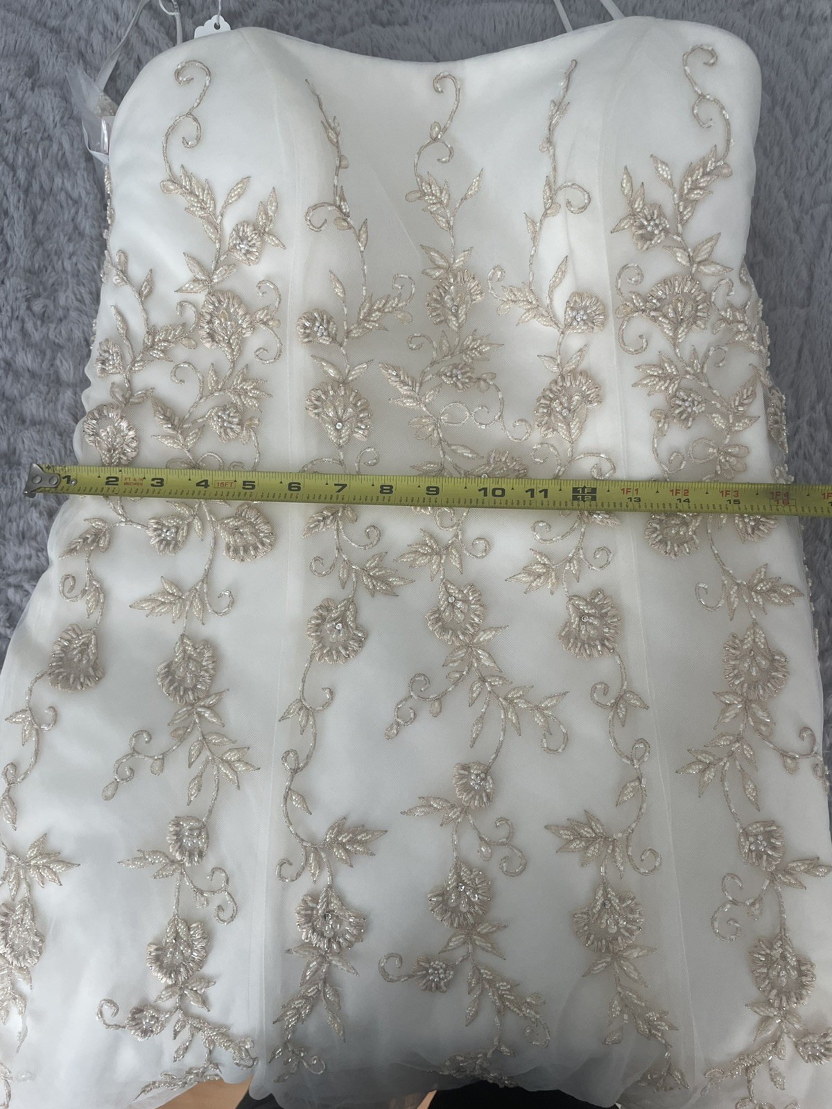 Wtoo Brides by Watters Strapless Ivory Embroidered Wedding Dress Gown Sz 10 NWT