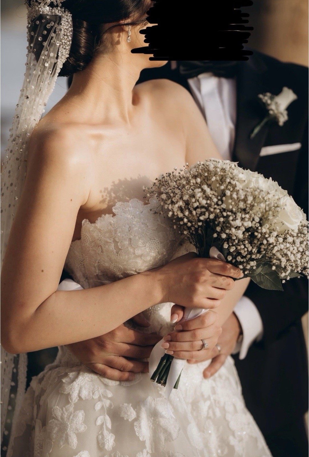 2024 Anne Barge Berkshire Wedding Dress With Custom Unbranded Veil
