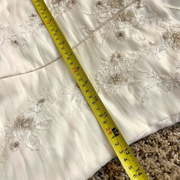 Light Champagne Mermaid Wedding Dress Lace sequin embroidered Fishtail size XS