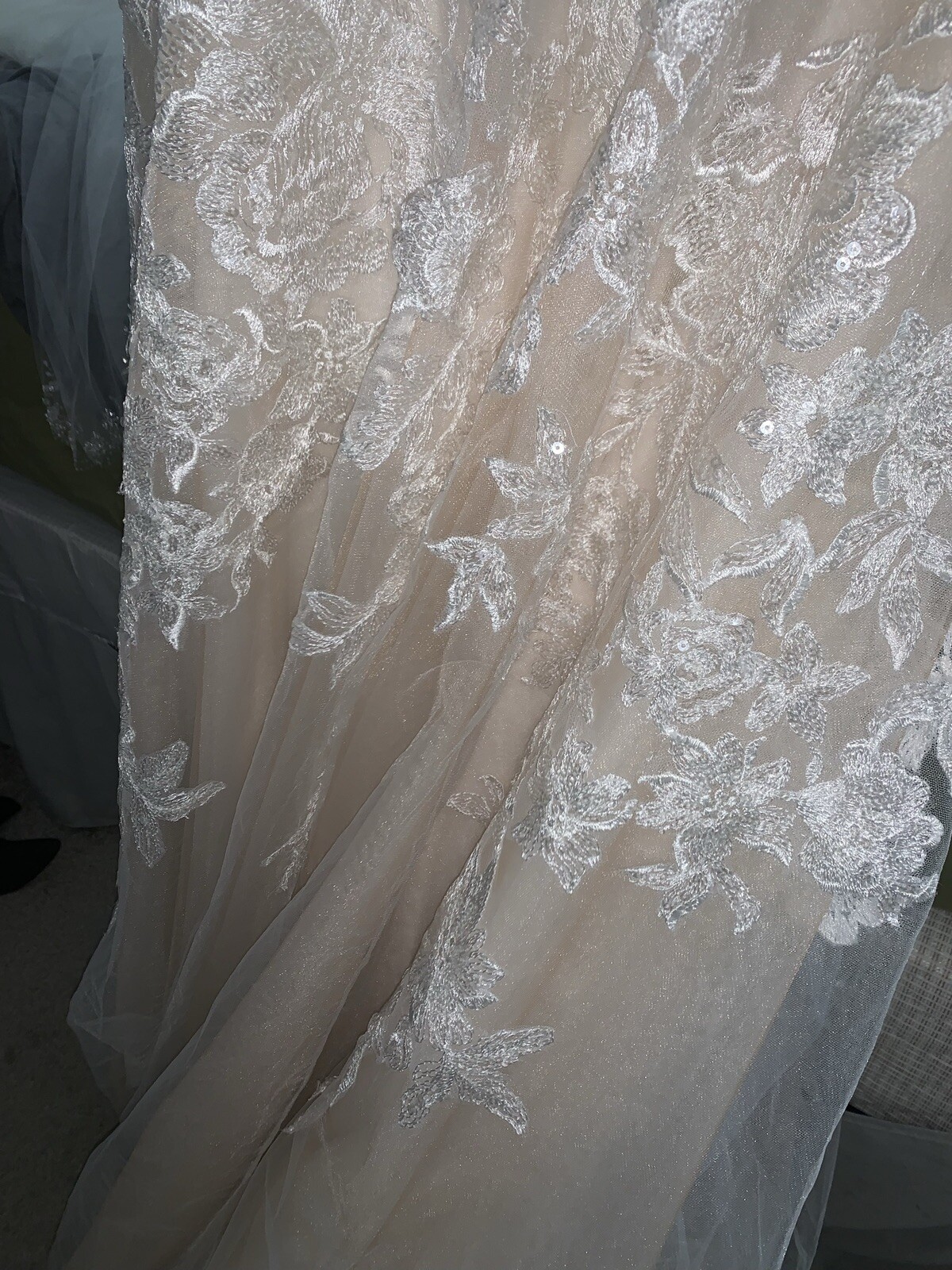 Gorgeous Custom Blush Wedding Dress Sz 12/14