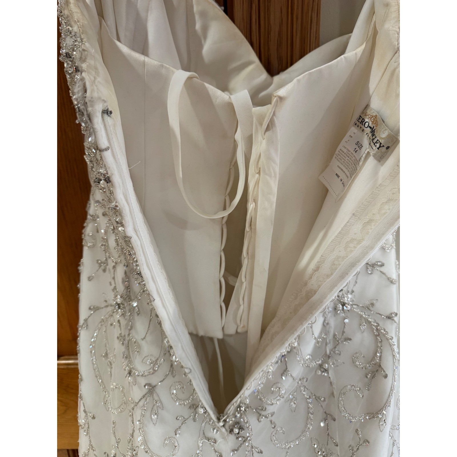 Sottero and Midgley Haute Couture Beaded Mermaid Wedding Dress Ivory Size 14