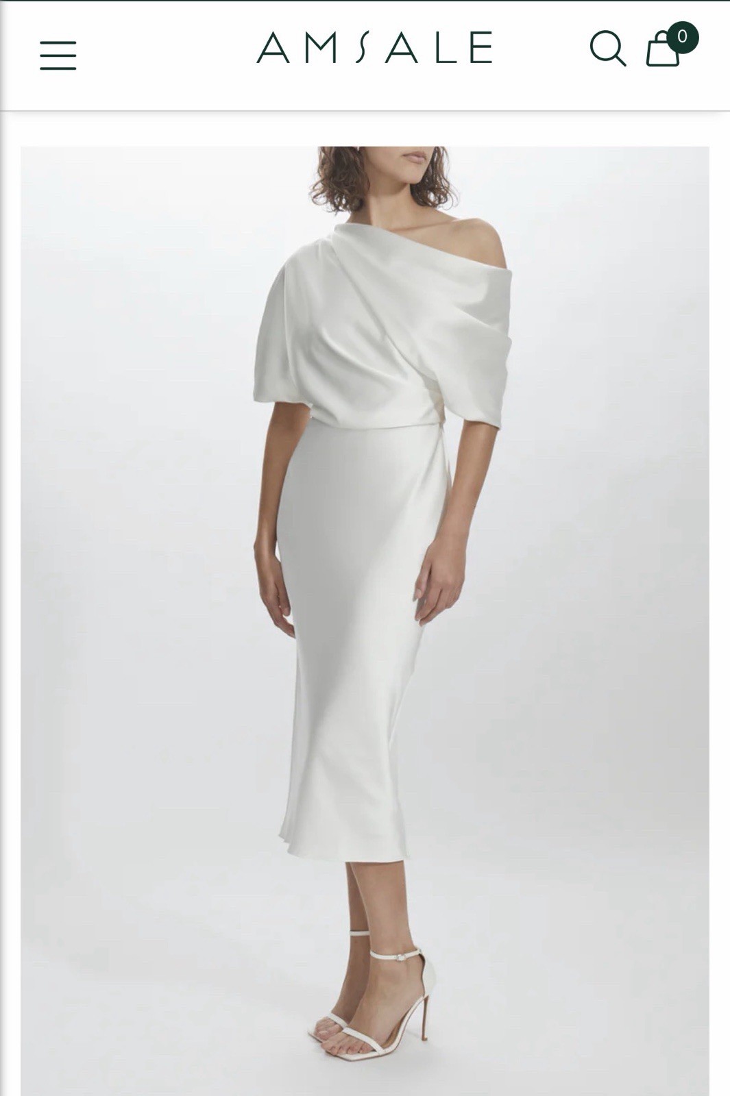 Amsale Women’s White Bridal Off Shoulder Dress Size 10 New with Tags Never Worn
