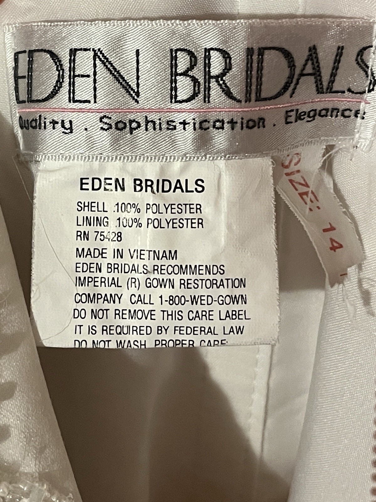 Short brides! Eden Bridals Halter V-Neck Beaded A-line Train Dress Sz 14 altered