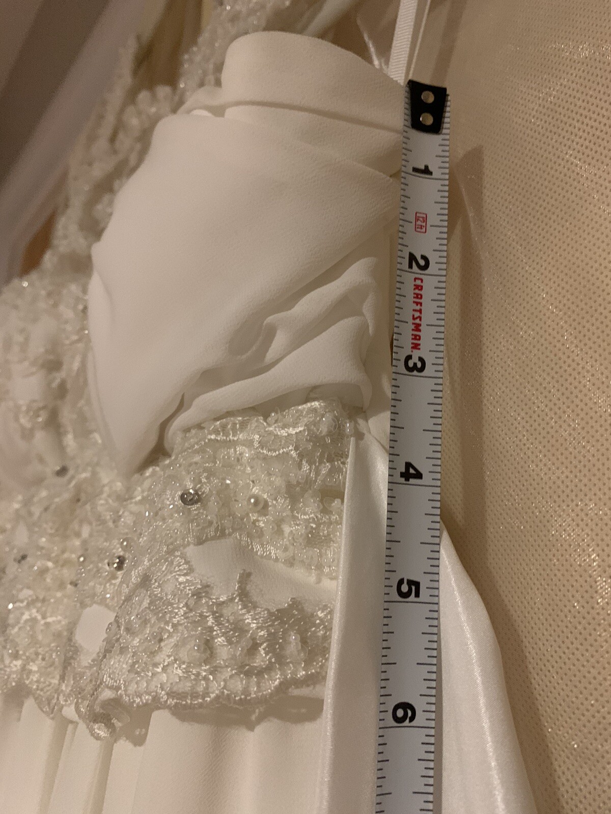 Jasmine Bridal Wedding Dress White Beaded Neck Racer Back Elastic Waist