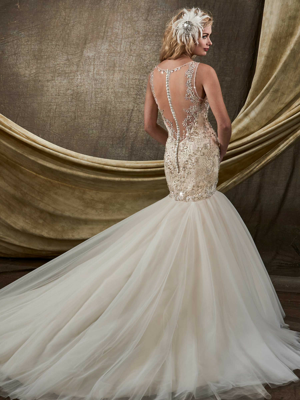 Mary’s Bridal D8101 Dress Mermaid Crystal Beaded Embroidered Bodice Tulle Skirt