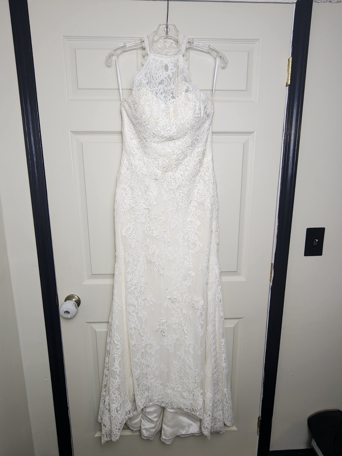 Melissa Sweet High-Neck Halter Sheath Wedding Dress (Retail $980) – Size 8 (6)