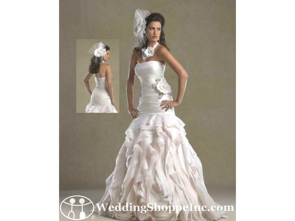 Forever Yours 4985 BRAND NEW Bridal gown Wedding Dress Fit & Flare Blush 8