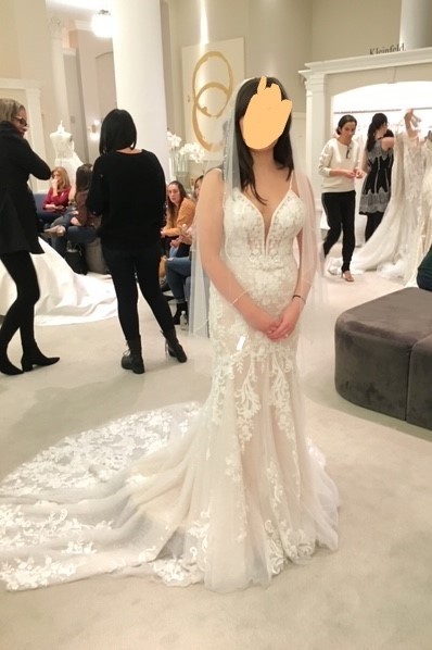 Designer Gown, Kleinfelds, $3,200. Martina Liana, Lace, pearls, Never worn.