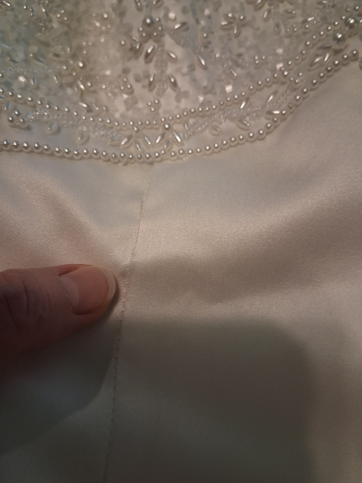 Bonny Wedding Dress Gown Modest high neck white beaded Used size 8