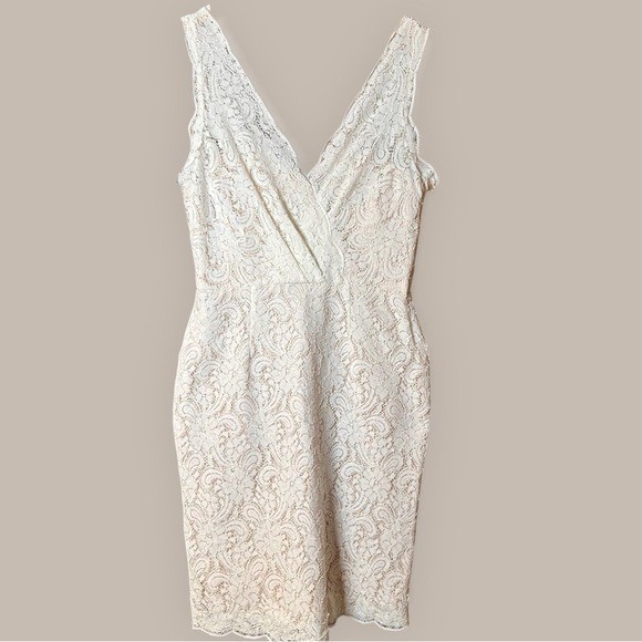 Encore by Watters Occasion Dress Size 10 Ivory Lace Vintage Bridal-Inspired