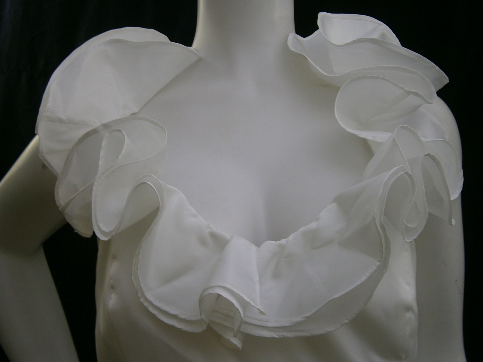 Casablanca Wedding Dress Ball Gown 12 Ivory Satin Ruffle Bodice NWT