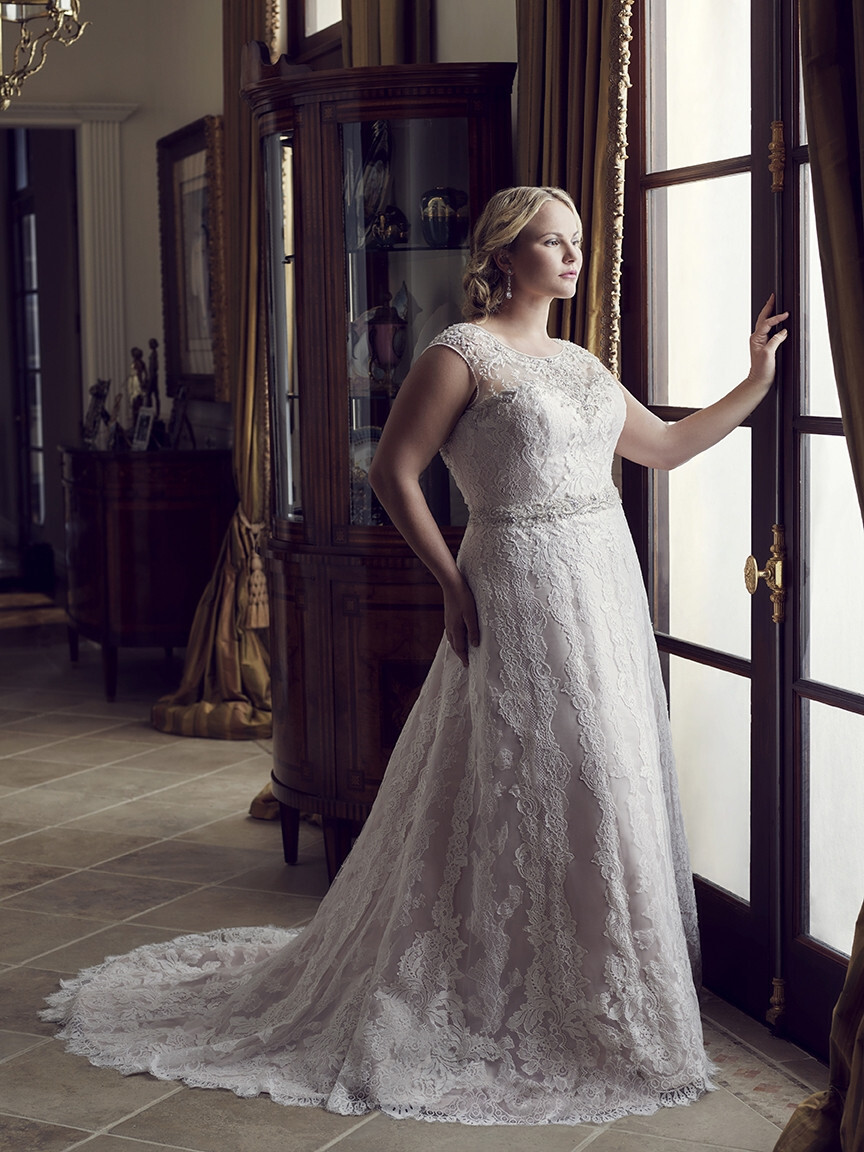 Casablanca Bridal 2230 Lilac Wedding Dress 22 Lace Tulle Beaded Train $1,640 NEW