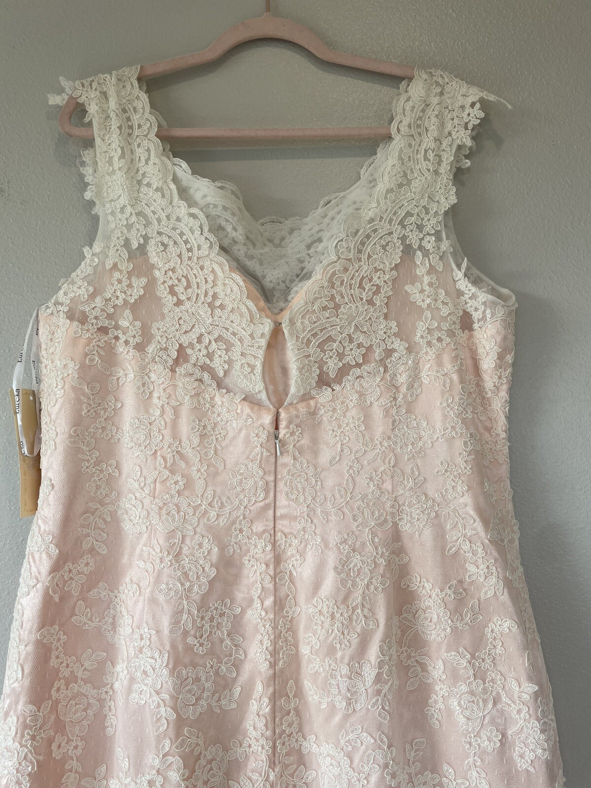 Eureka Wedding Dress Women’s 3XL New With Tags Pink/White Lace Tulle Style 3510