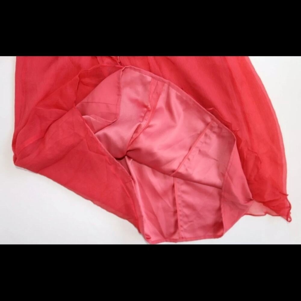 Amsale 8 Salmon Silk One-Shoulder Special Occasion Dress