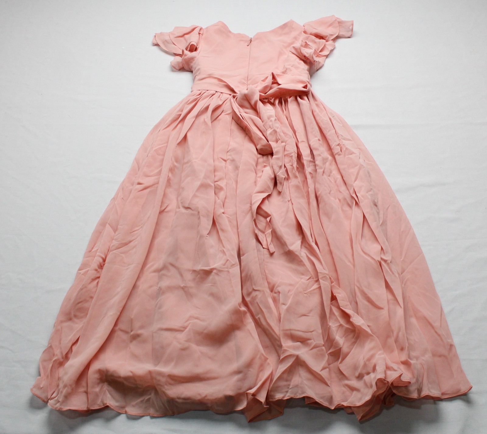 Azazie Girls Ali A-Line Pleated Chiffon Bow Dress AP2 Rosette Size: 7 NWT