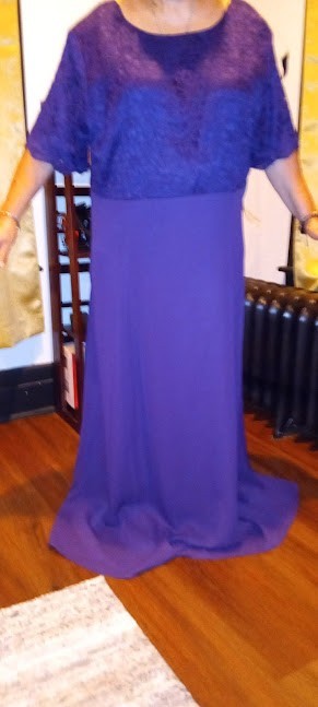 Lanz of Salzburg Purple Rayon Nylon Lace Special Occassion Nwt Dress (Size 26W )