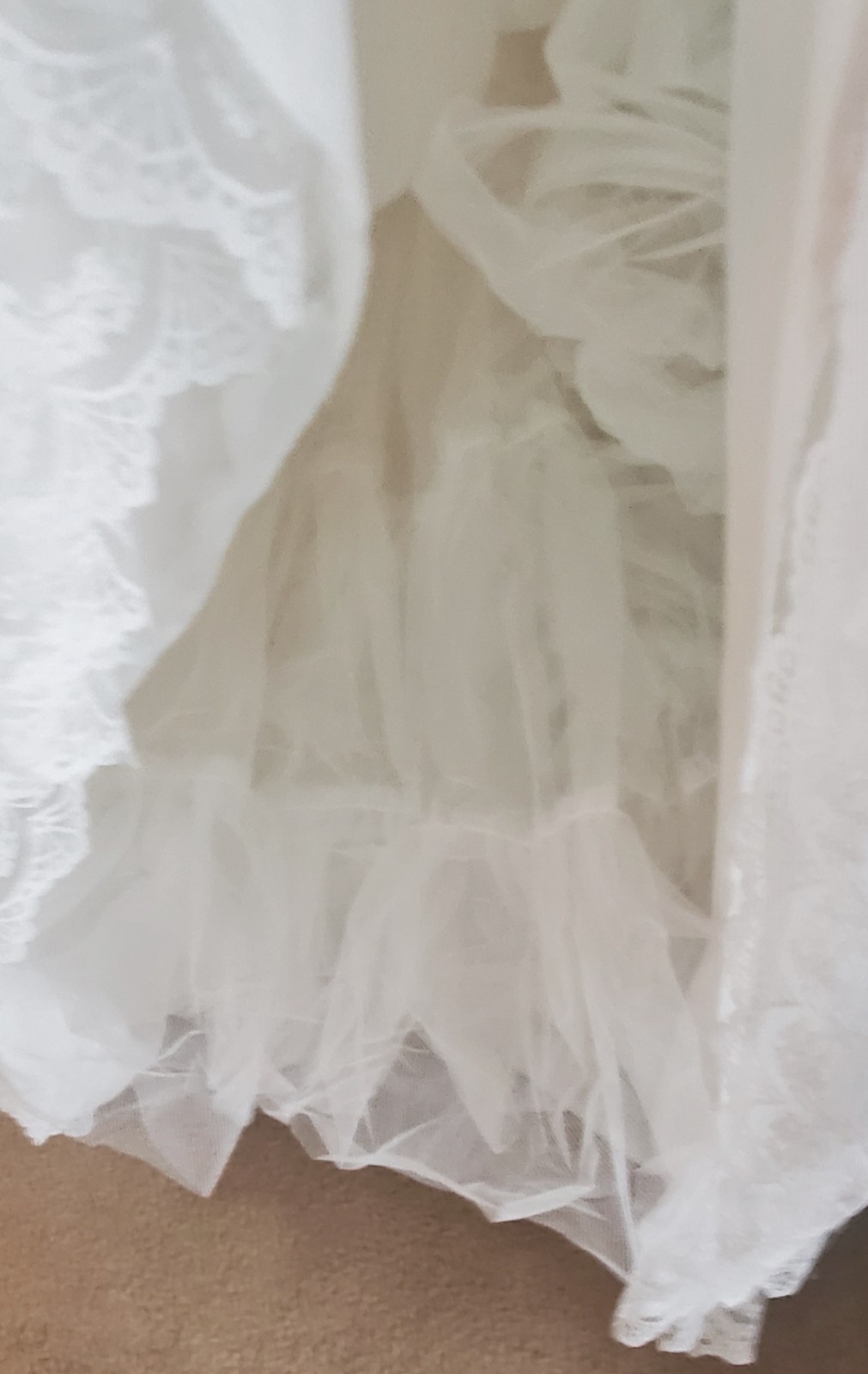 Satin & Lace White Wedding Gown Size 7-8