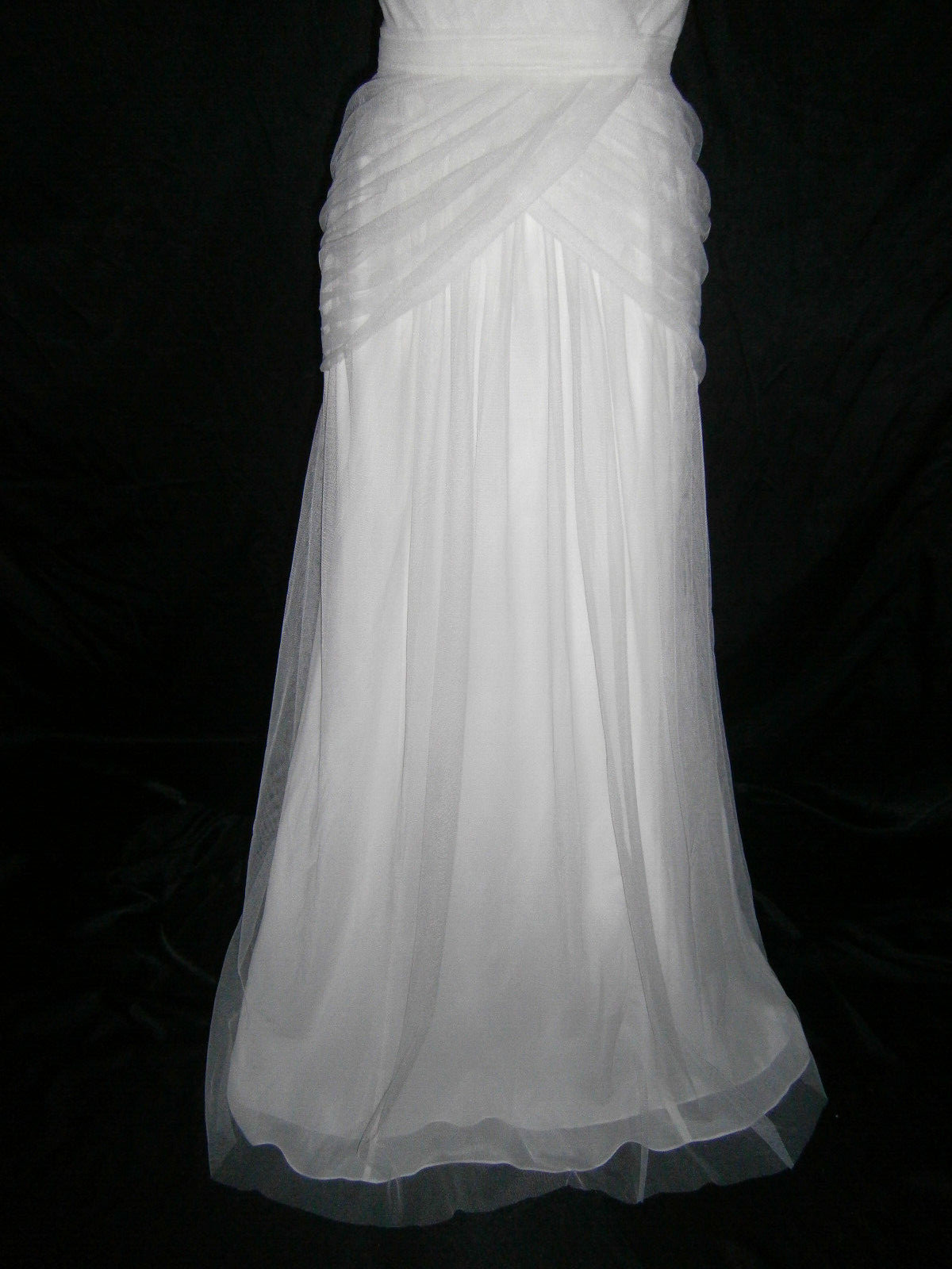 Barijay 200 Wedding Dress Ivory 8 Sheath Swarovski Crystal Tulle Ruching NWT