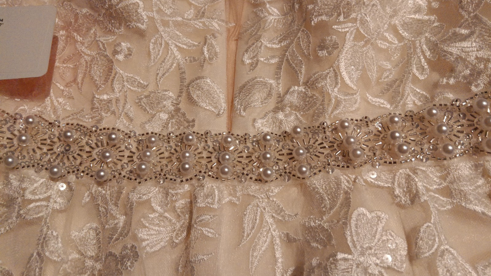 JJ’s House wedding Dress A-line V-Neck Knee-Length Tulle Lace Sz 4 NWT