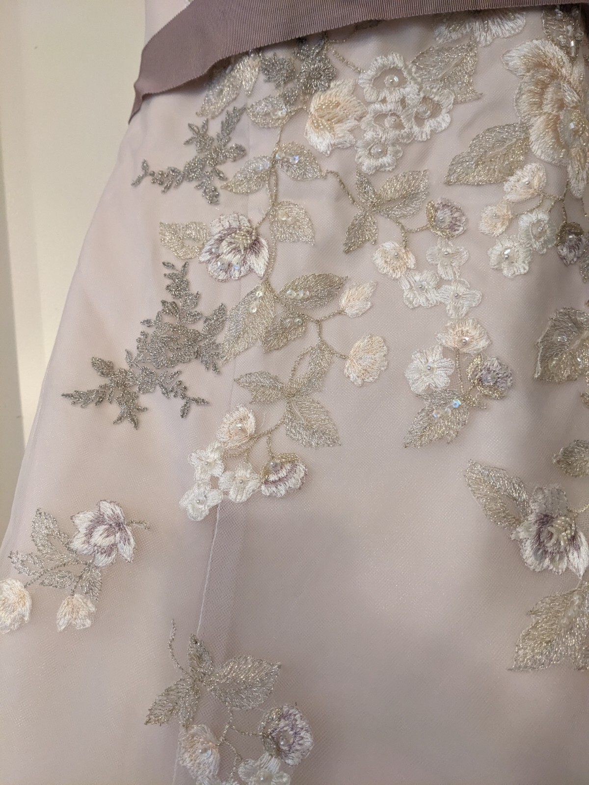 Melissa Sweet Mauve Floral Embroidered Tulle Wedding Dress NEW Tags Sweetheart
