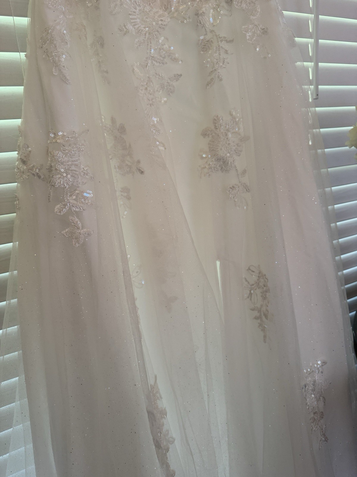 David’s Bridal DB Studio Square Neck Tulle Lace Ball Gown Wedding Dress