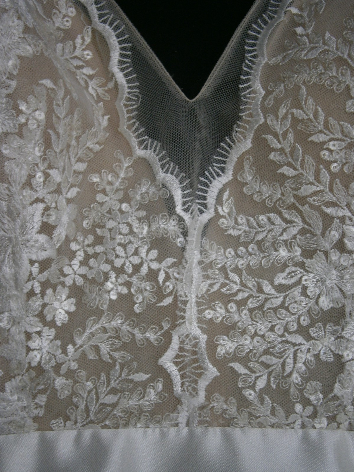 Tara Keely Mia Wedding Dress 0-6 Mikado Fit & Flare Lace V Bodice Low Back