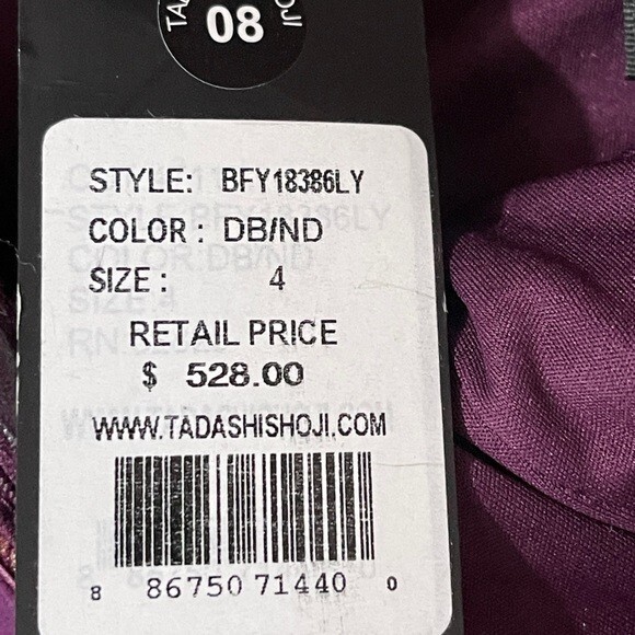 Tadashi Shoji Reeve Strapless Lace Bodice Gown Burgundy Size 4