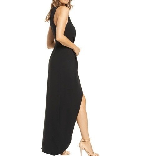 Dress The Population Black Ariel Faux Wrap Sleeveless Gown Maxi Dress XL