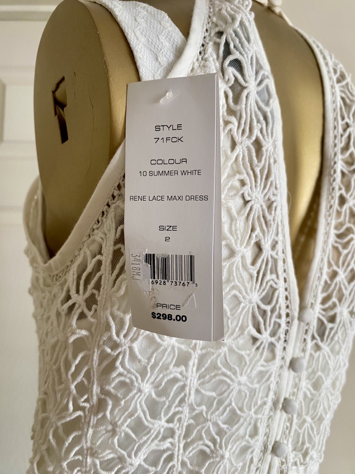 NWT French Connection Rene Lace Boho Beach Bridal Wedding Dress Crochet Size 2