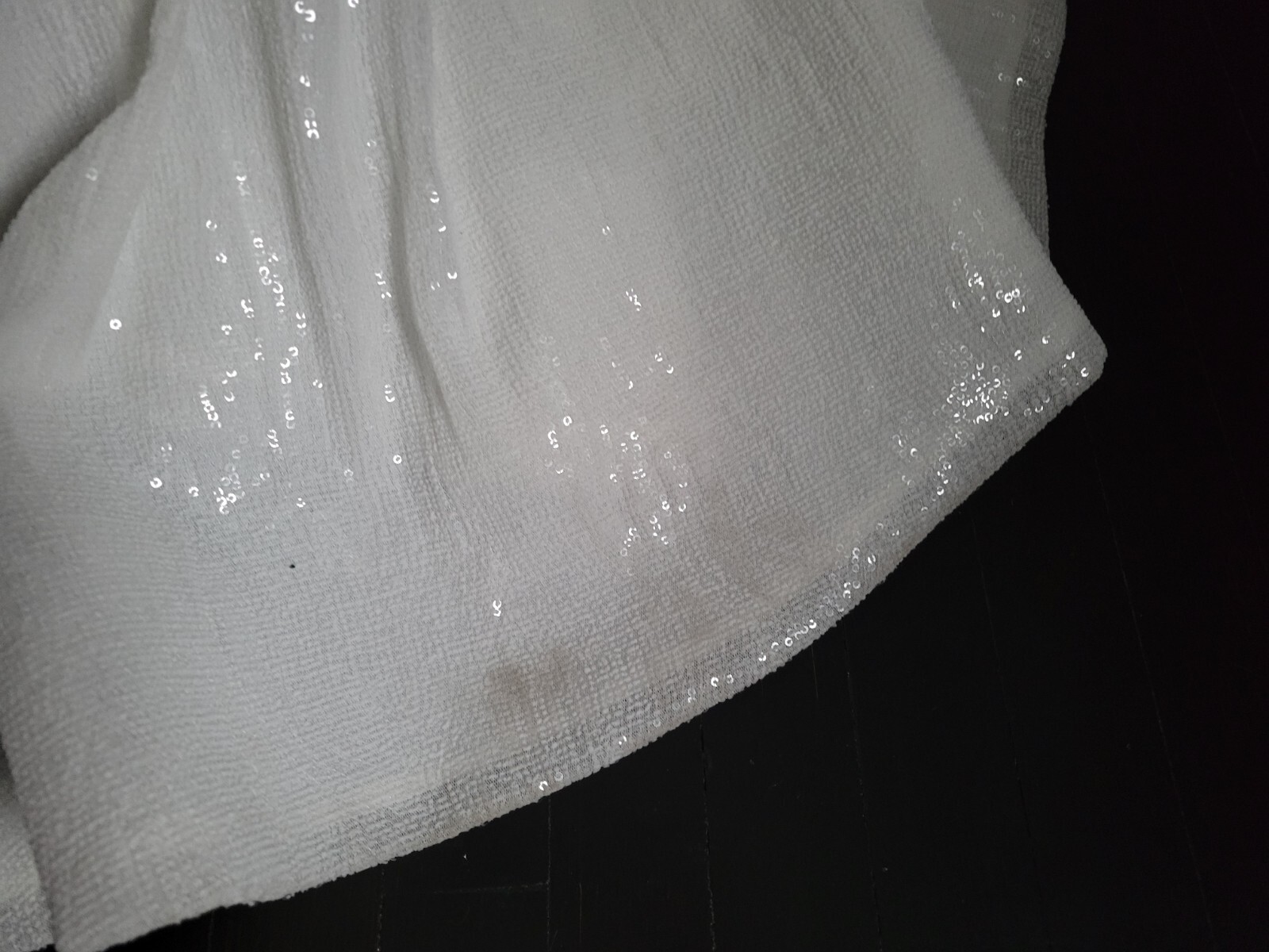 ELEGANT VIKTOR & ROLF DIAMOND WHITE SEQUIN WEDDING GOWN W/ CRYSTAL DETAILS
