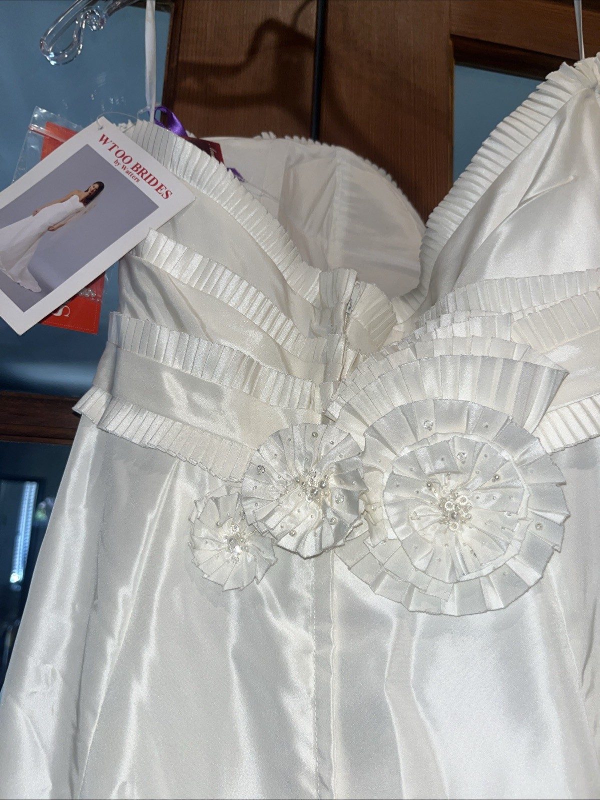 WToo Brides By Watters Strapless Drop Waist Ivory Wedding Dress, Size 8 New!