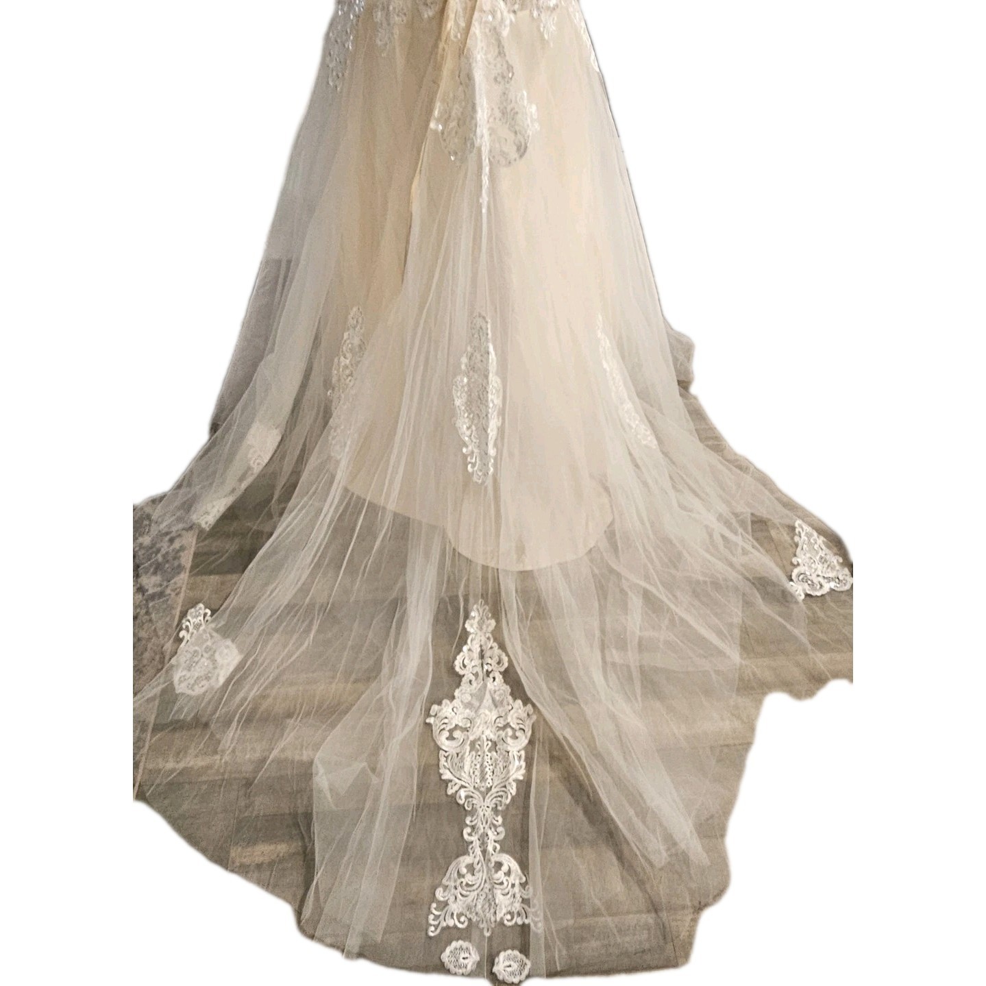 Wedding Dress Size 2 Unbranded Sequined Ivory Off White Adjustable Lace Up NWT