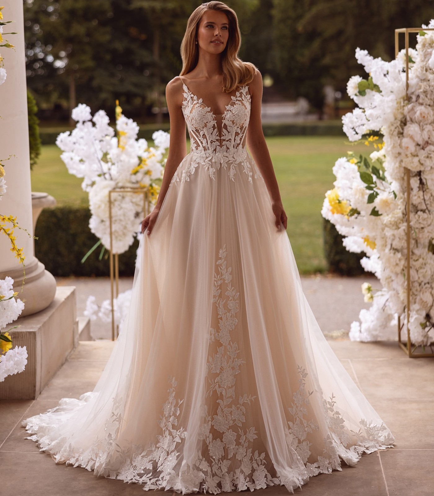 Illusion Lace Wedding Dress Bridal Gown 32-60 Straps Tailored Glitter
