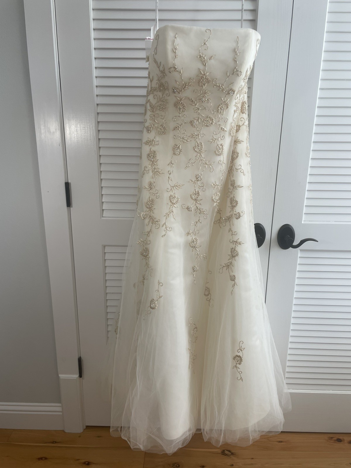 Wtoo Brides by Watters Strapless Ivory Embroidered Wedding Dress Gown Sz 10 NWT