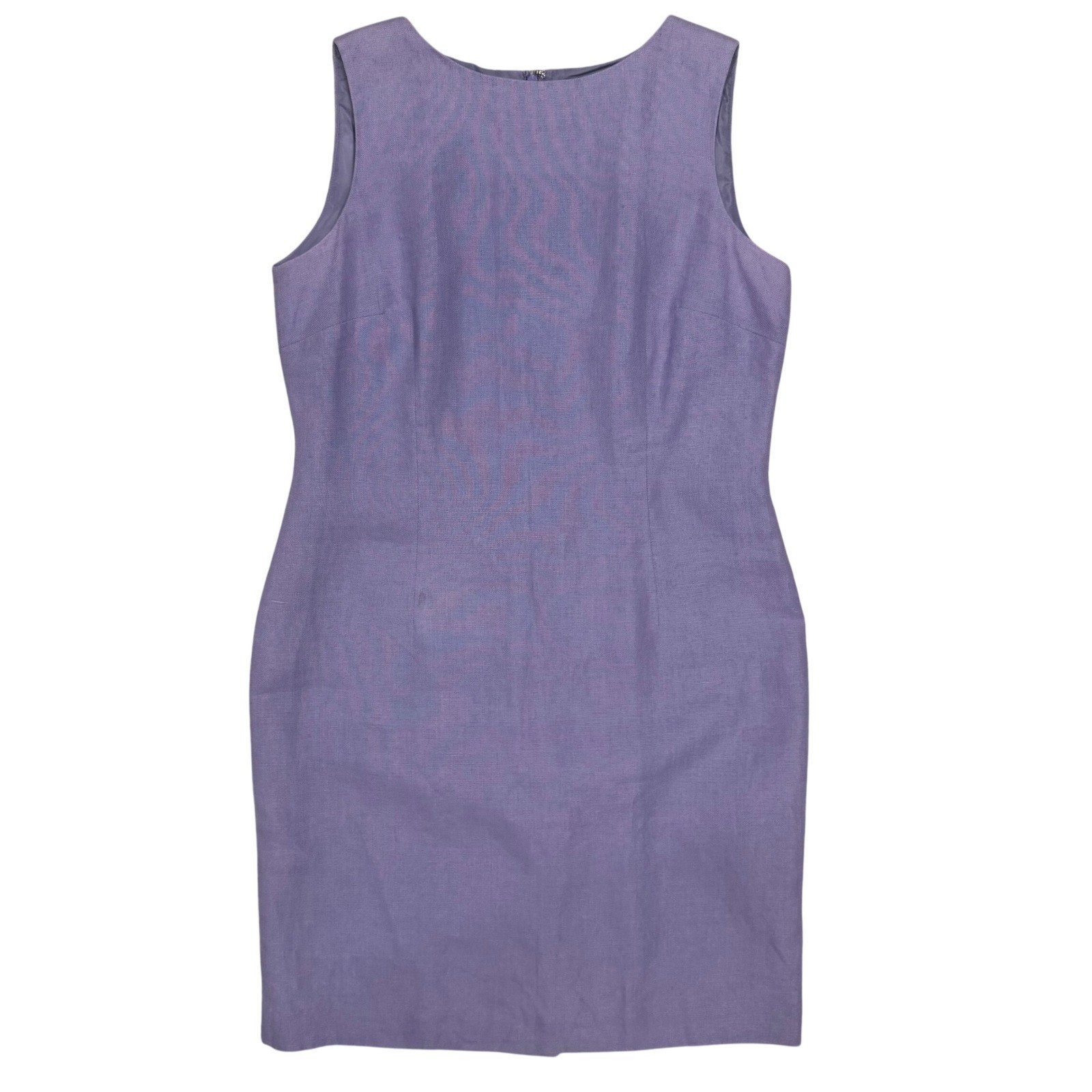 Talbots Irish Linen Sheath Dress Orchid Purple Sleeveless 8P Resort Wedding FLAW
