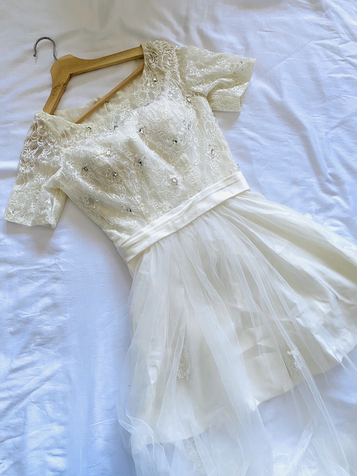 wedding dress mermaid Veil Tail See Thru. Brand New No Tag.