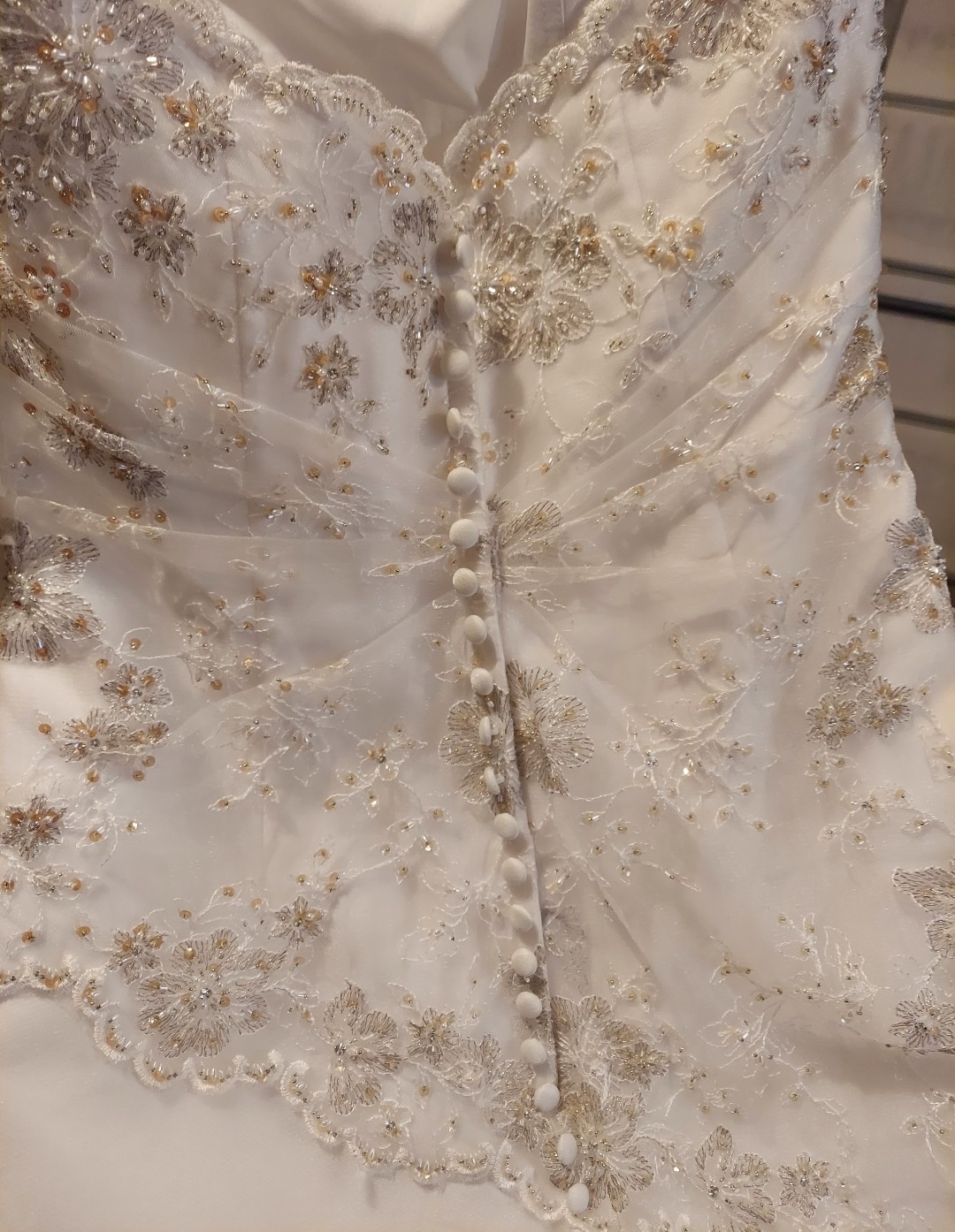 NWT Mori Lee Blu Wedding Dress Size 14 White Silver Beaded