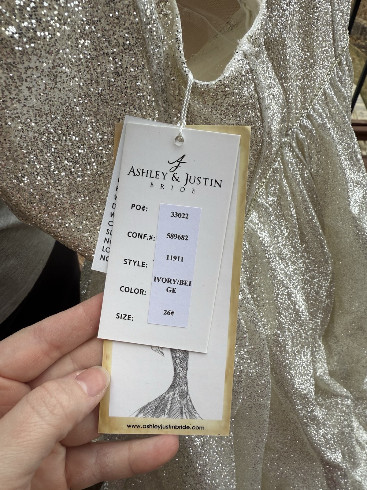 Champagne Sparkling Wedding Dress