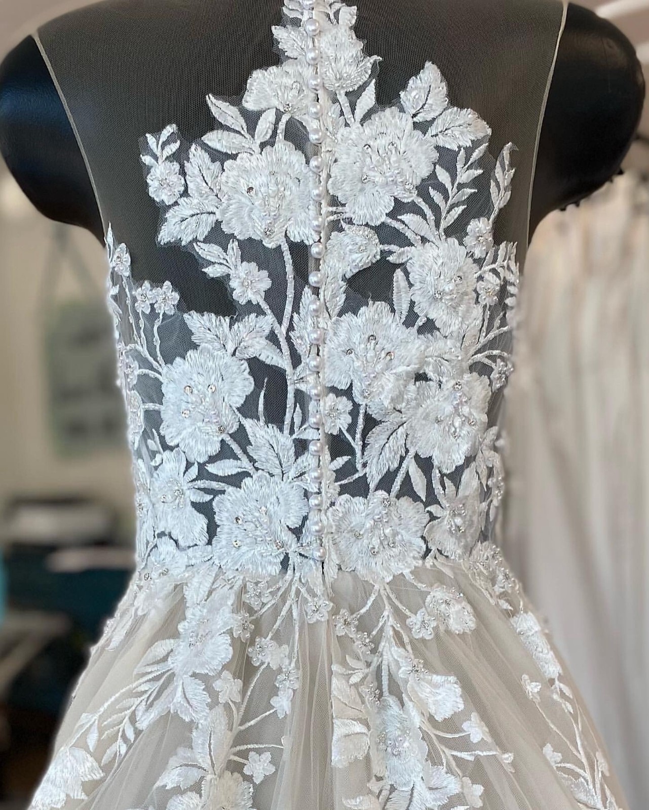 Luxurious Beaded Floral Lace Wedding Dress Bridal Gown 2-28W Custom made Pearls