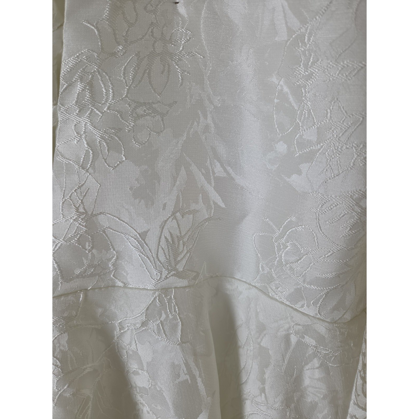 Ivory Brocade Dress 16 Tea Length Corset Sleeveless Padded Lined Full Skirt NWT