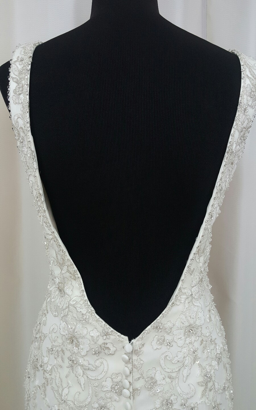 Angelina Faccenda Mori Lee Bridal Mermaid Low Back Silk Wedding Dress 1304 Ivory