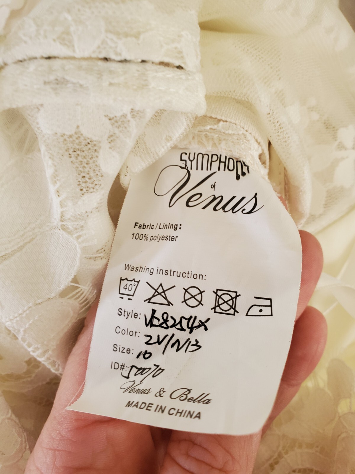 Symphony of Venus Mermaid Lace see through back Wedding Dress sz 10