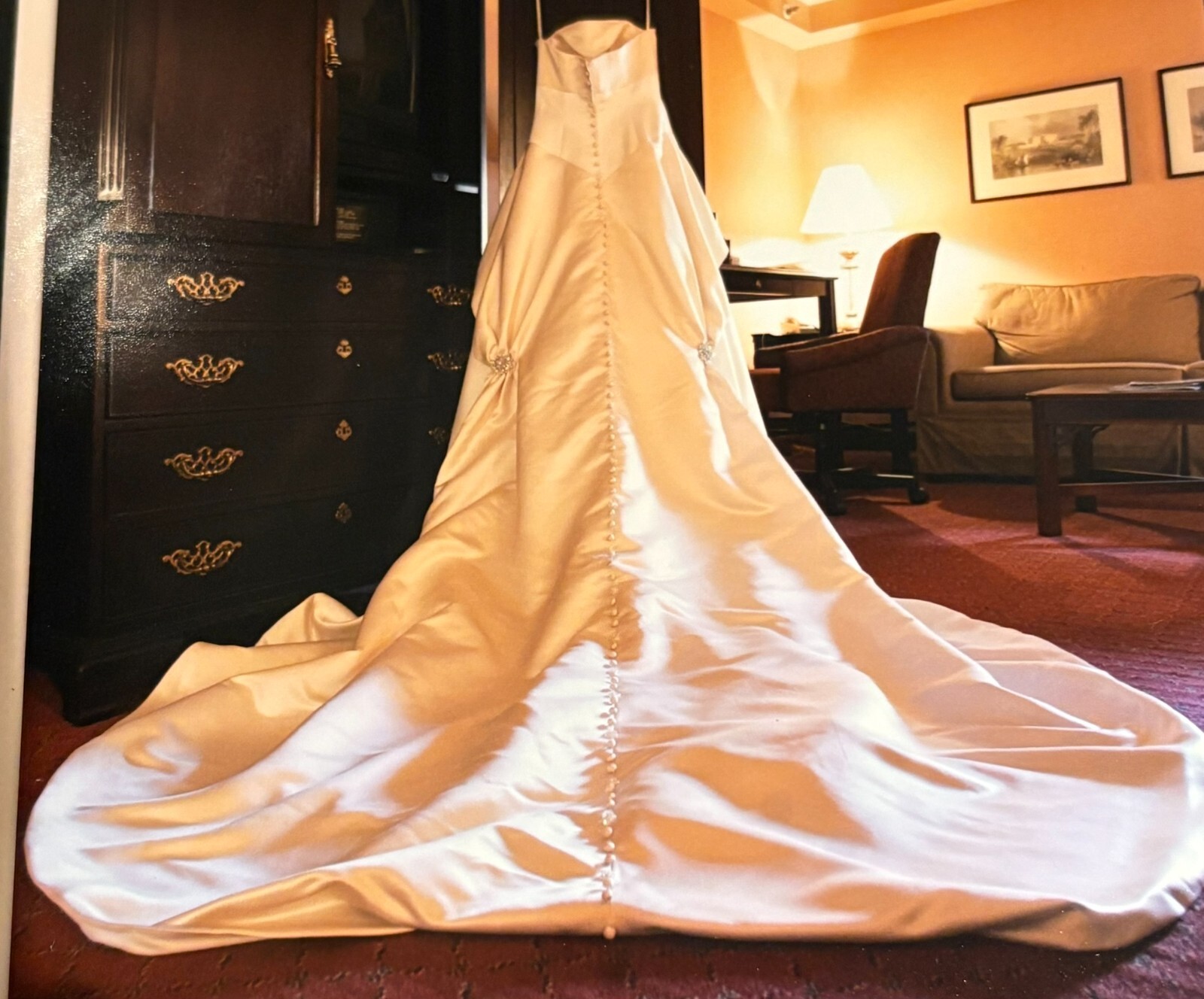 Classic satin wedding gown – size 8