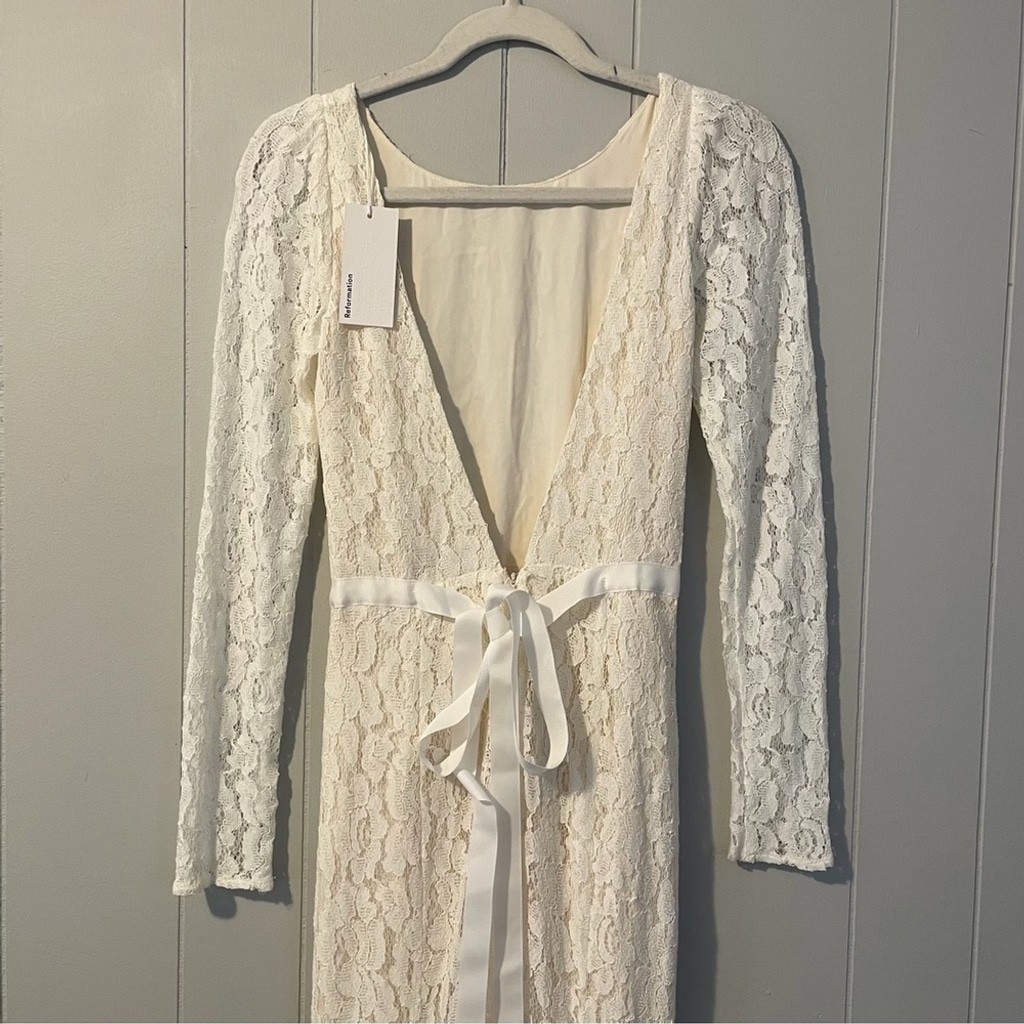 NWT Reformation Lace Hestia Mermaid Dress Wedding Gown Size 0 Ivory
