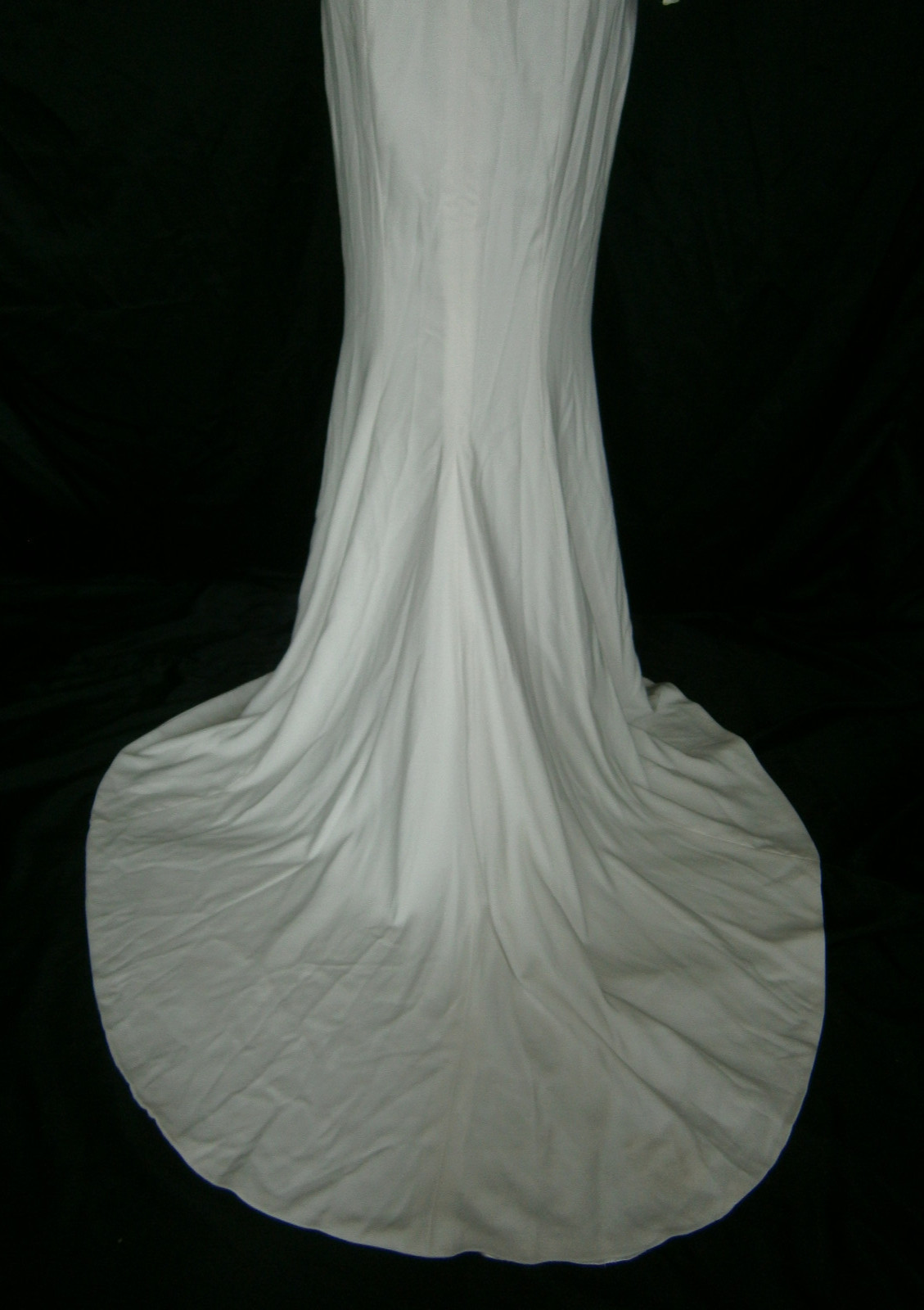 Amy Kuschel Wedding Dress 6 Off-White Scoop Neck Sleeves Back Low V Sash Beach